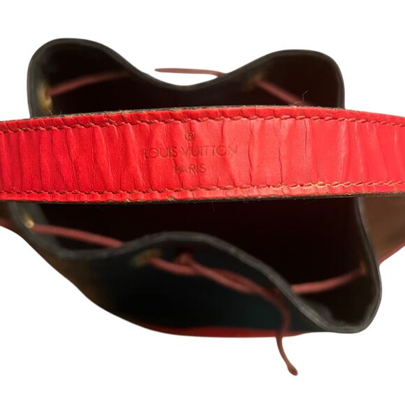 Louis Vuitton Vintage Black Red Epi Leather Noe Bucket Bag 1995 - Picture 14 of 16